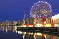 Science World in Vancouver at Night, British Columbia, Canada.