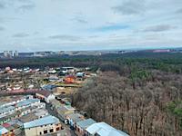 Panorama of the city from the height of a the multi-storey building.