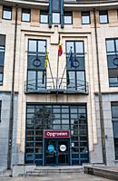 Saint Gilles, Brussels Capital Region, Belgium, March 4, 2023 - Facade of the governmental organisation for the protection of child and family.