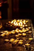 candles in Saint Francis of Assisi Church, Prague, Czech Republic.