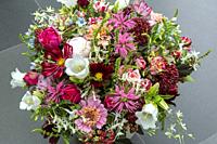 Oberhausen, Sterkrade, nature, plants, flowers, bunch of flowers, birthday bouquet, bellflowers, Campanula, roses.