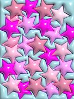 Abstract background with colorful stars, inflated figures. 3d rendering illustration.