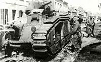 World War II - FRANCE. Tanks, B1 bis, knocked out Char B1 bis tank 2. The Char B1bis was a two-man French battle tank of the Second World War. It was ...