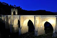 Roman bridge at night. Alcántara. Cáceres province. Extremadura. Spain  The Alcantara Bridge (Roman Bridge at Night) is a stone bridge located in the ...