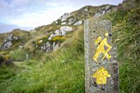 orientation post on the trail Sheep's Head Peninsula, Ireland, United Kingdom.