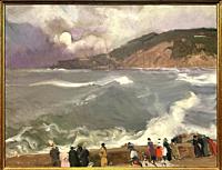 The breakwater, San Sebastián, 1917-1918, Joaquín Sorolla (1863-1923). One of the classic images that Cantabrian storms usually leave behind are the l...