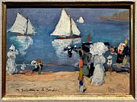 Sol y mar, San Sebastián, 1912, Joaquín Sorolla (1863-1923) is a colorful painting by Spanish artist Joaquín Sorolla. It is a painting of the beach in...