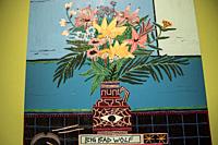 (NO SALE AND LICENSE FOR MUSEUMS PUBLIC EXHIBITIONS) JORDY KERWICK 1982 THE EMERGING AUSTRALIAN NEW PAINTING ARTIST WITH HIS PAINTING AND DETAIL"" BEF...