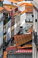 Porto, Portugal The colorful tile rooftops in the downtown.
