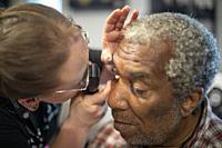 Detroit, Michigan - The OneSight Foundation organized a free clinic that offered eye exams and prescription glasses for low-income residents. OneSight...