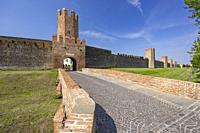 Ancient walls of Montagnana, Padova province, Veneto, Italy.