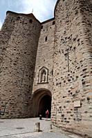 Entrance to the medieval city of Carcassonne. France.