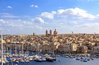 VALETTA, MALTA - SEPTEMBER 11, 2017: View of Valletta, capital of Malta, in September 2017.