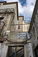 Old building in the Alfama old town neighborhood of Lisbon, Portugal in October 2023.