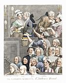 The Laughing Audience / L'Audience Risant. After an 18th century work by William Hogarth. Later colorization.