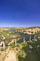 Guadiana Railway Bridge near Beja, Moura Branch, National Route 260, Alentejo, Portugal.