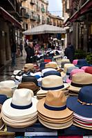 Sales of hats, Palermo, Sicily, Italy
