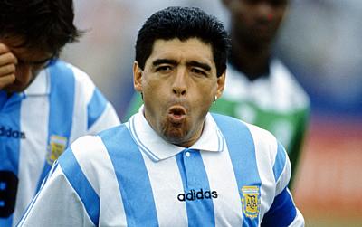 firo Football, 25.06.1994 World Cup 1994 Argentina - Nigeria 2: 1 Diego Maradona, portrait, after this game he was convicted of doping. It was his last game for Argentina | usage worldwide. - Boston/USA-stock-photo