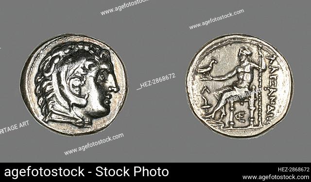 Tertradrachm (Coin) Portraying Alexander the Great as Herakles, 336-323 BCE. Creator: Unknown