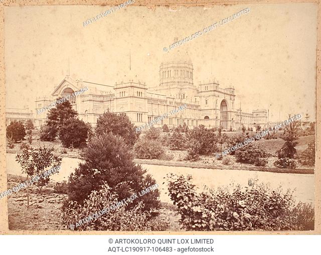 Photograph - Main Exhibition Building from South-West, Rathdowne Street, Carlton, 1880-1881, View of the main Exhibition Building from the south-west near...