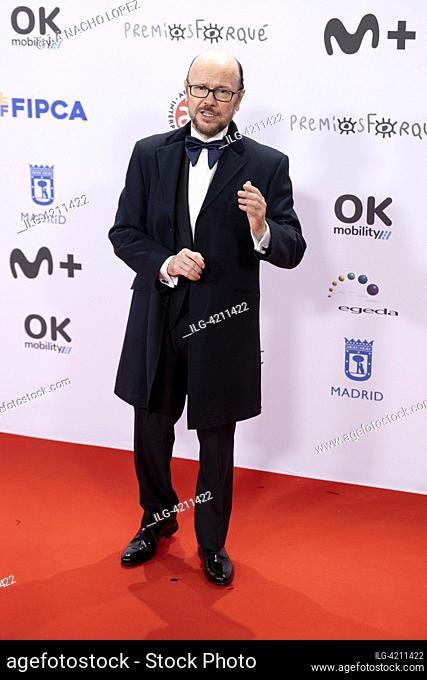 Santiago Segura attended the red carpet for the Jose María Forque Awards 2023 Photocall at Palacio Municipal de Congresos de Madrid on December 17