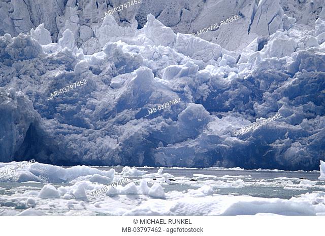 Glacial ice   USA, North America, Alaska, southeast Alaska, Inside passage, Tracy Arm fjord, 'Ford's terror of poaching It Area', North Sawyer Glacier