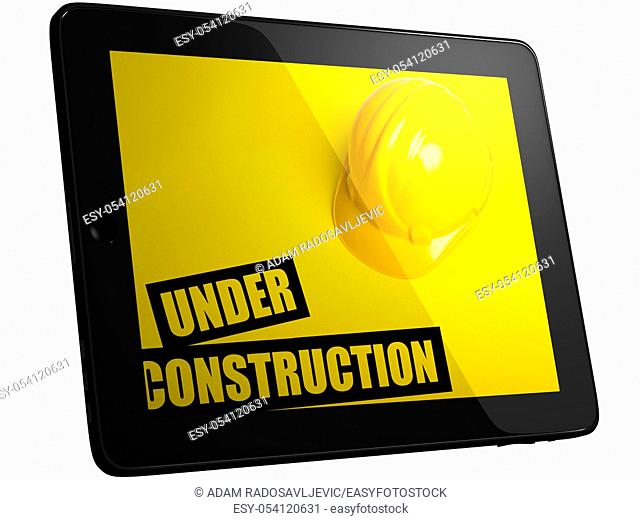 Under Construction Title On Tablec Computer Screen