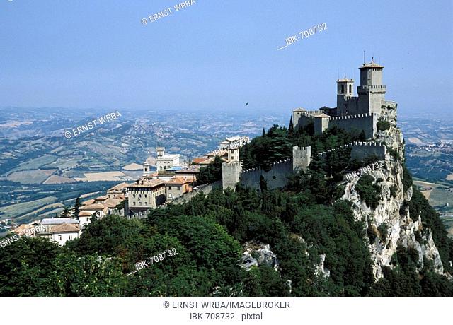 San Marino, Guaita (first tower of the fortification), San Marino, Italy, Europe