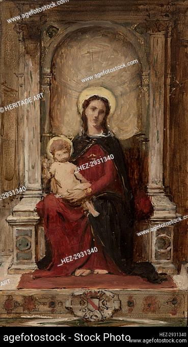 Vierge à l'Enfant, esquisse pour un tableau d'autel destiné à la chapelle des ducs de.., c.1876. Creator: Franois Alfred Delobbe