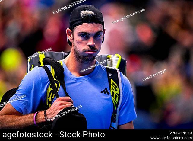 German Maximilian Marterer looks dejected after a singles semi final match at the European Open Tennis ATP tournament, in Antwerp, Saturday 21 October 2023