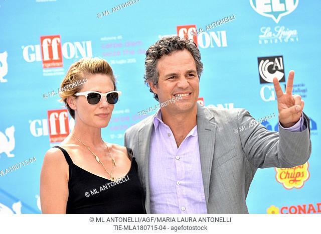 Mark Ruffalo and his wife Sunrise Coigney . 45 Giffoni International Film Festival, Giffoni, Italy. 18/07/2015
