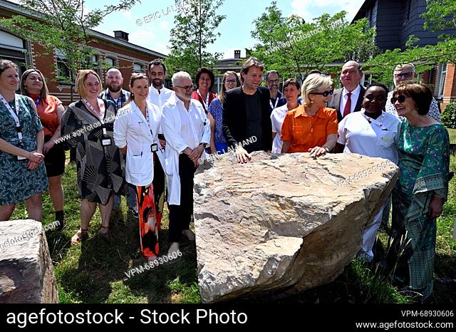 Princess Astrid of Belgium pictured during a royal visit to the CHU Brugmann University Hospital in Laeken / Laken, Brussels