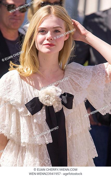 Celebrities attends a photocall for the ""Neon Demon"" in the Palais de Festival for the 69th Cannes Film festival. Featuring: Elle Fanning Where: Cannes