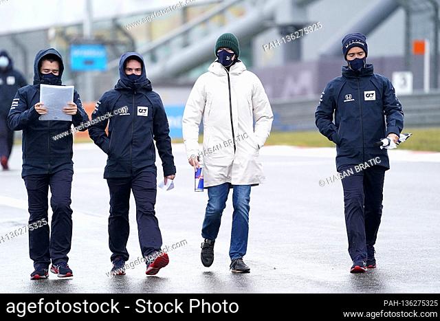 08.10.2020, Nurburgring, Nurburg, Formula 1 Aramco Grosser Preis der Eifel 2020, in the picture Daniil Kvyat (RUS # 26), Scuderia AlphaTauri Honda walks with...