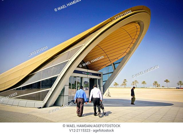Metro station of the RTA, Palm Deira Dubai, United Arab Emirates
