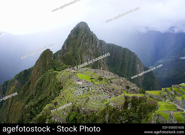 Machu Picchu, Cloudy day, Peru, South America