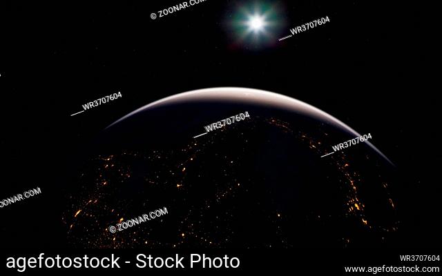 earth globe planet from space orbit. Elements of this image furnished by NASA