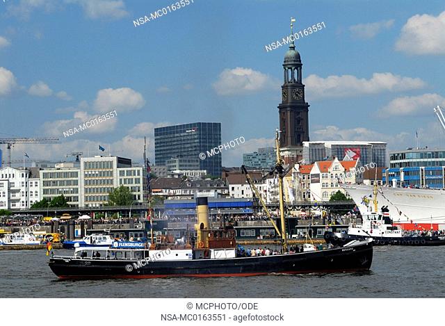 The historic steamboat Bussard at the Harbour's birthday 2009 in Hamburg, Germany, Europe