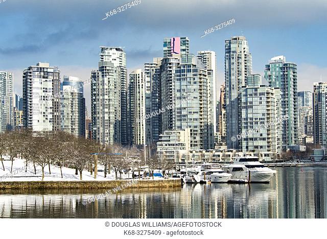 Vancouver skyline from the south shore of False Creek, Vancouver, BC, Canada