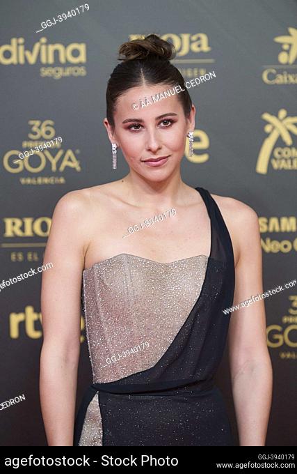 Irene Escolar attends 36th Goya Awards - Red Carpet at Palau de les Arts Reina Sofia on February 12, 2022 in Valencia, Spain