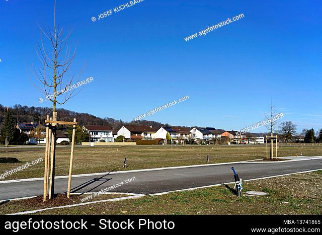 Germany, Bavaria, Upper Bavaria, Altötting district, building area, newly developed, access road, connections