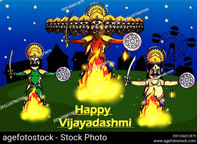 Ravan Dahan for Dusshera celebration, Stock Vector, Vector And Low Budget  Royalty Free Image. Pic. ESY-019747849 | agefotostock