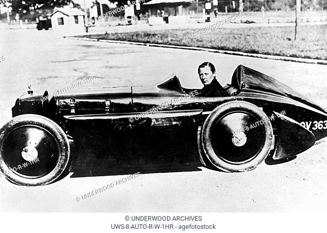 Paris, France: c. 1931.Gwenda Stewart in her bantam car in which she set the world's small-car speed record of 109.13 mph at the Montlhery Track near here