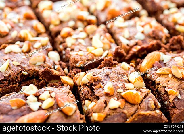 Gourmet gluten free chia chocolate bites topped with almonds