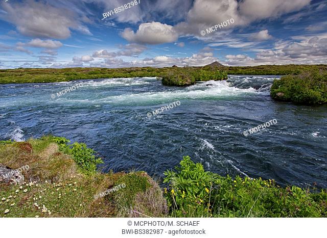 river near Myvatn, Iceland, Nordurland Eystra, Skaetustadir