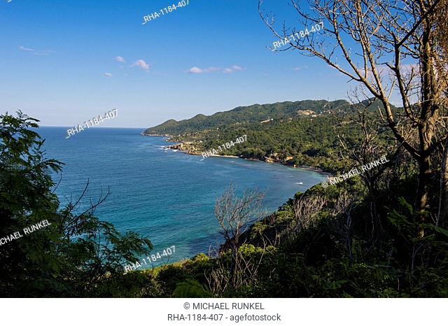 View over the beautiful coastline of Labadie, Cap Haitien, Haiti, Caribbean, Central America