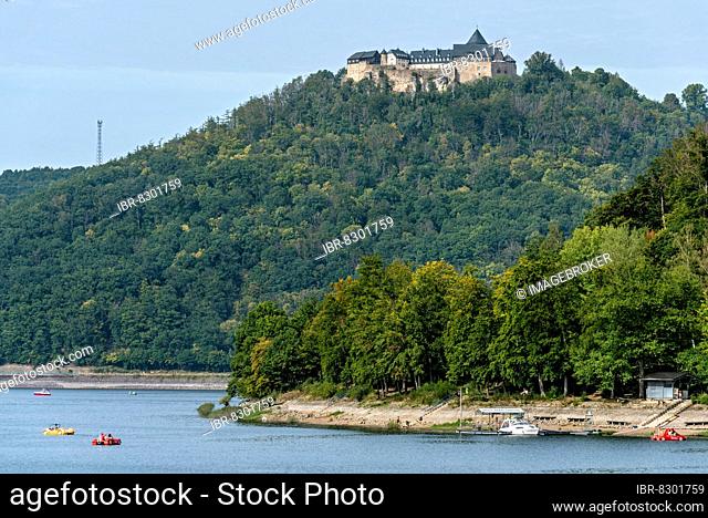 Waldeck Castle above Edersee Reservoir, Edertal, Kassel, Hesse, Germany, Europe