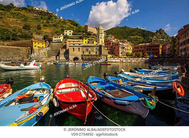 Vernazza, Riviera de Levanto, fishing village, Cinque Terre. Genoa. Mediterranean Sea. Liguria, Italy Europe