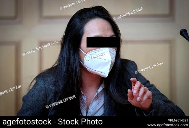 The accused Caroline Boreux pictured during the jury composition for the assize trial of Caroline Boreux before the Assize Court of the Brabant Wallon province...