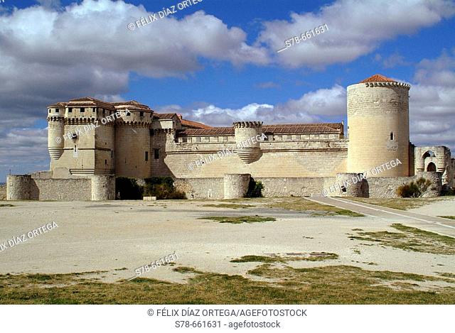 Cuellar. Segovia province. Castilla-Leon. Spain. Duques de Alburquerque castle. South façade